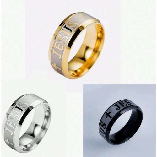 Bague Jésus Vintage En Acier Inoxydable, Bague Croisée Classiques, 1 Pièce - SHEIN - Modalova