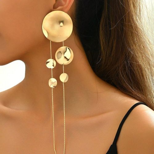 Nouvelles boucles d'oreilles de style européen minimalistes et exagérées à franges rondes - SHEIN - Modalova