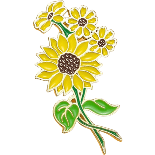Épinglette en émail à fleurs, épinglette décorative personnalisée en forme de tournesol. Broches, ornements, badges de revers, badges de sac, bi - SHEIN - Modalova