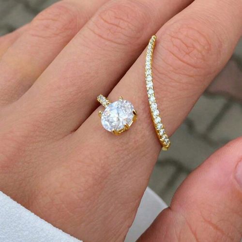 Pièce Bague élégante en zircone cubiques, pour mariage, fiançailles, anniversaire, fête, bijou, cadeau de la Saint-Valentin - SHEIN - Modalova