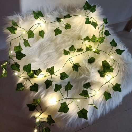 Pack De Fausses Vignes De Lierre De 6,56 Pieds Avec 20 Guirlandes Lumineuses À Led, Fausses Feuilles Murales, Guirlande De Verdure Suspendue Pour Pla - SHEIN - Modalova