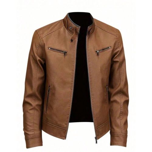 Veste de style moto de couleur unie style petit amis, vêtements de sport d'extérieur pour le printemps - SHEIN - Modalova