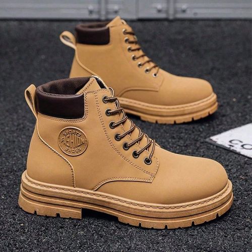 Veste incluse, bottines hautes à lacetss, bout rond, bottes cargo antidérapantes, bottes de combat pour le désert, bottes de moto, assortit avec de - SHEIN - Modalova