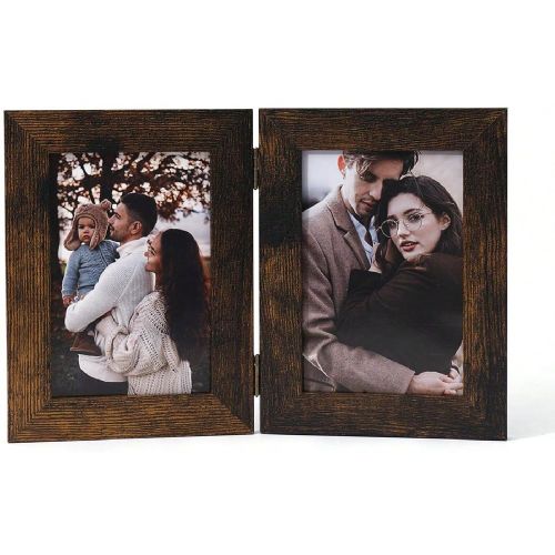 Pièce Cadre photo double 4"X6" avec charnières, cadre photo pliable pour famille, cadre collage en plastique pour décoration de bureau et de maison - SHEIN - Modalova