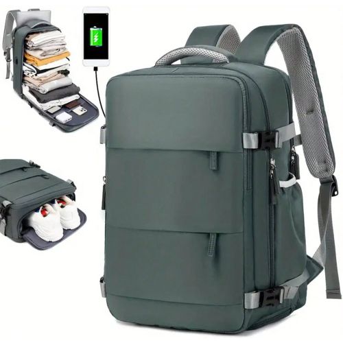Pièce Grand sac à dos avec compartiment à chaussures, sac à dos casual avec port de chargement USB, adapté pour ordinateur portable, randonnée, - SHEIN - Modalova