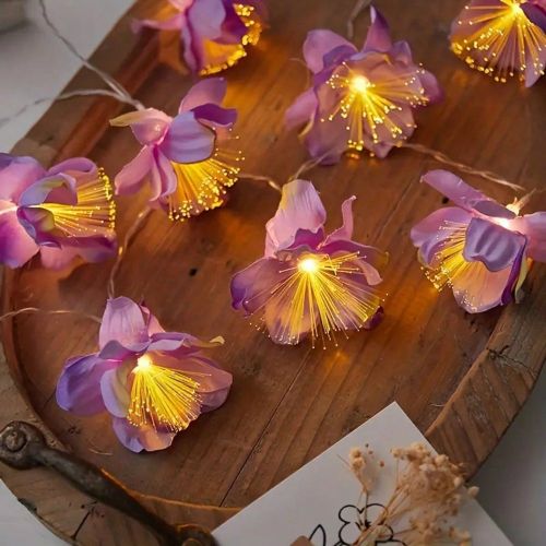 Pièce Guirlande lumineuse LED en forme de fleur de jasmin de nuit, éclairage décoratif pour mariage, fête de vacances, décoration d'intérieur - SHEIN - Modalova