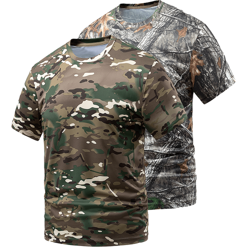 T-shirt de sport à manches courtes de camouflage biologique pour la chasse et la pêche en extérieurs - SHEIN - Modalova