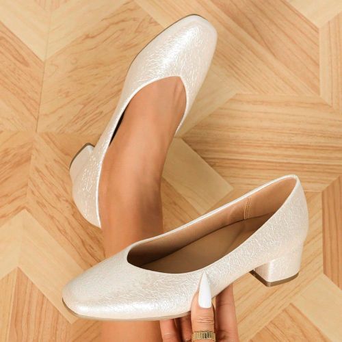 Chaussures de travails à bout carré, talon compensé confortable avec semelle souple - SHEIN - Modalova