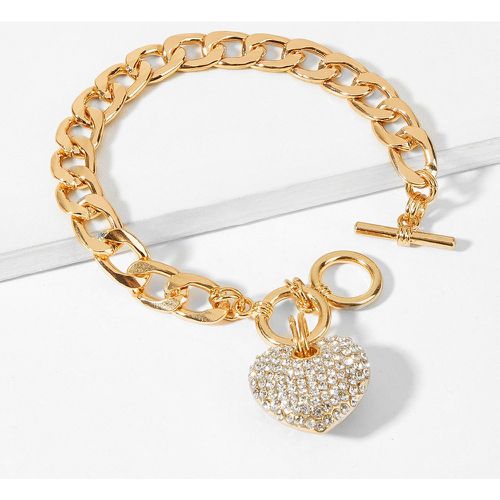 Bracelet doré avec pendentif à strass - SHEIN - Modalova