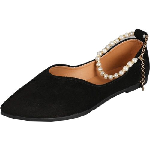 Chaussures plates à fausse perle en suédine - SHEIN - Modalova