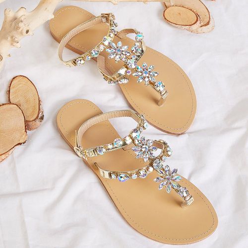 Sandales à bride à orteil avec bijoux - SHEIN - Modalova
