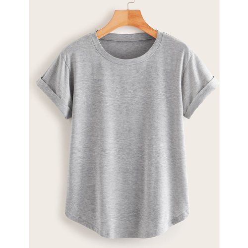 T-Shirts Gris Casual Unicolore - SHEIN - Modalova