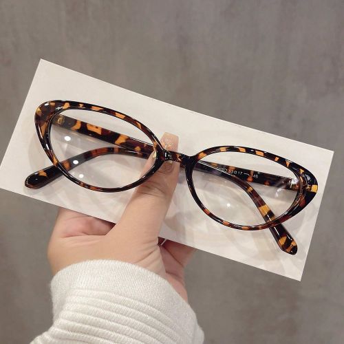 Paire de lunettes de modes avec monture pleine en PC, imprimé léopard et cache-œil, ornées de clous, de couleur unie - SHEIN - Modalova