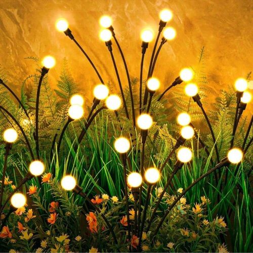 Pièce Lumière de décoration de jardin solaire à lucioles à 6/8/10 LED, lumière chaude. Lumière de jardin solaire étanche pour la cour, l'allé - SHEIN - Modalova