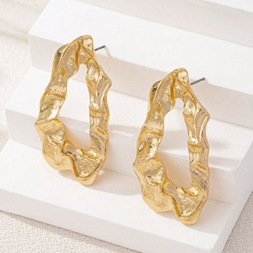 Paire de boucles d'oreilles asymétriques style européen et américain, creuses - SHEIN - Modalova