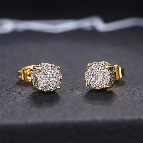 Pièces Boucles d'oreilles en cuivre avec pierre de zircones, cadeau pour Noël, Nouvel An, Saint-Valentin - SHEIN - Modalova