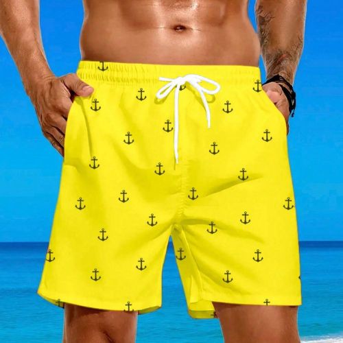 Short de plages grande taille avec impression numérique 3D motif ancre, doux et respirant, tenue de vacances d'été décontractée, coupe ample mail - SHEIN - Modalova