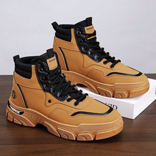 Chaussures de sport décontractées en PUs, chaussures de sport à lacets, chaussures plates de style hip hop de rue, chaussures décontractées d'aut - SHEIN - Modalova