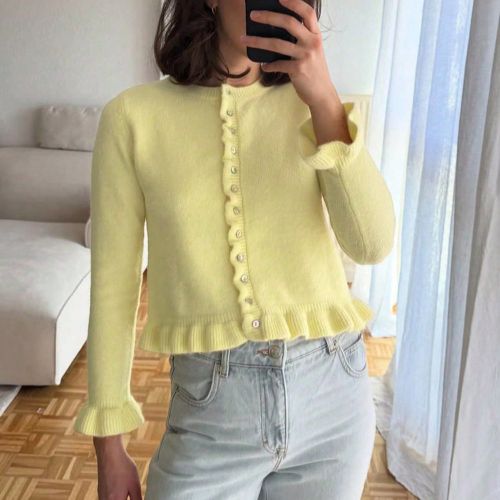 Cardigan décontracté, minimaliste et élégant, à l'avant ouvert, pour le printemps/été - SHEIN - Modalova