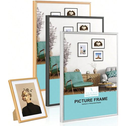 Cadres photo en aluminium /2 pièces, cadre photo en métal, idéal pour un affichage mural ou sur table, des affiches, un cadre photo d'art, un cadre - SHEIN - Modalova