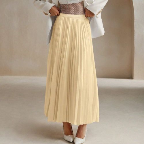 Jupe maxi plissée élégante de couleur unies - SHEIN - Modalova