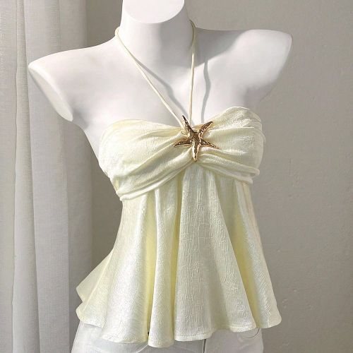Top casual dos nu avec décor d'étoile de mer, idéal pour les vacances - SHEIN - Modalova