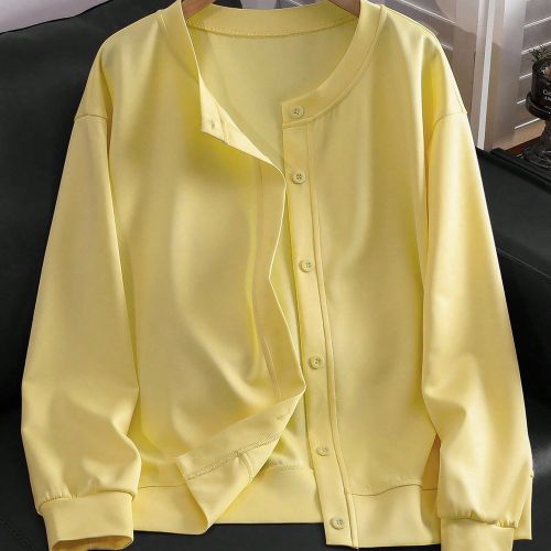 Veste décontractée ample à manches longues et boutonnage simple en couleur unies - SHEIN - Modalova