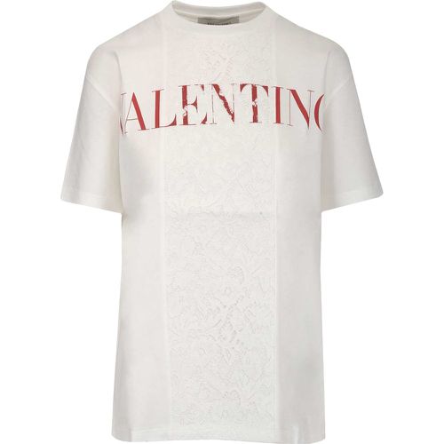 Lace insert T-shirt - Valentino - Modalova