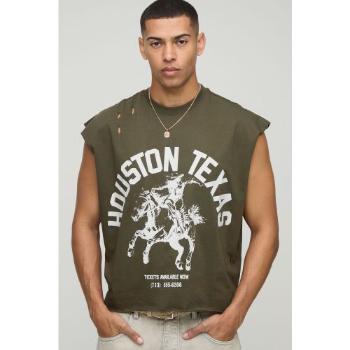 Débardeur oversize déchiré à imprimé western - S - Boohooman - Modalova