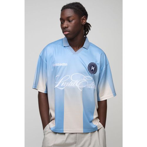 Polo oversize brodé à rayures - S - Boohooman - Modalova