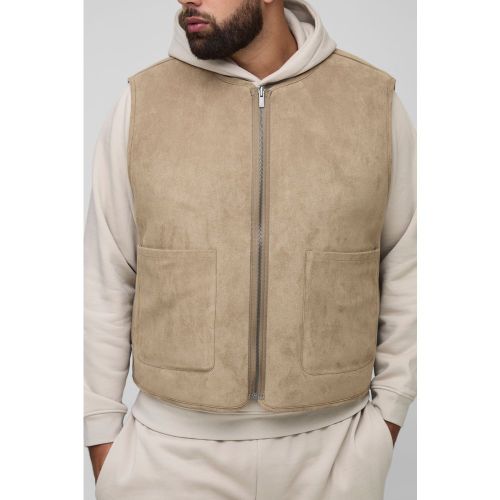 Grande taille - Veste oversize sans manches en synthétique - 2XL - Boohooman - Modalova