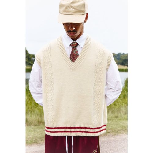 Pull oversize à col V en maille - S - Boohooman - Modalova