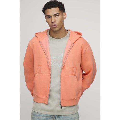 Sweat à capuche oversize zippé à imprimé étoile - orange - S - Hoodies and sweatshirts are essential for boxing those clean, comfortable layers. - CMM17068-152-30 - Modalova