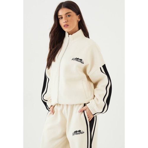 Sweat-shirt Bomber Oversize à Col Cheminée et Bandes Latérales | Taille XL - DSGN Studio - Modalova