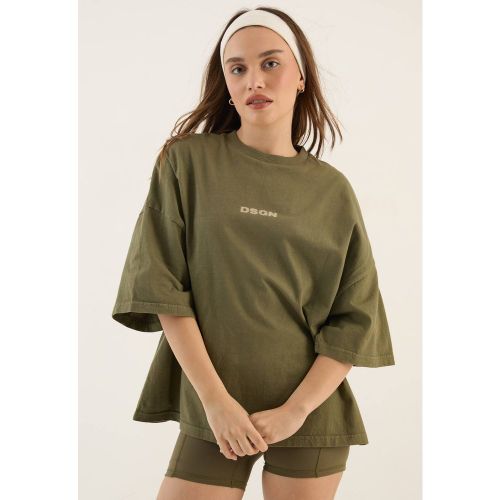 T-shirt À Manches Courtes Oversize En Tissu Épais Délavé | Taille 2XL - DSGN Studio - Modalova