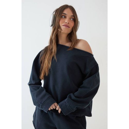 Sweat-shirt Oversized Délavé Épaules Dénudées En Molleton Épais | Taille Medium - DSGN Studio - Modalova