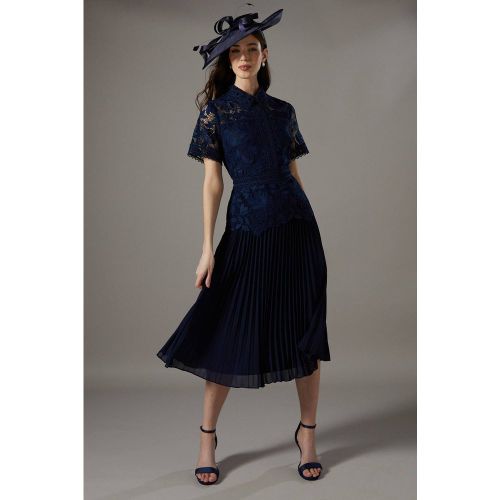 Robe Plissée à Haut en Dentelle | Taille 38 - Coast - Modalova