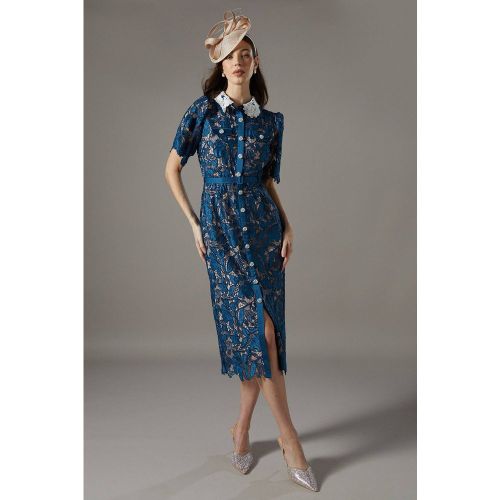 Robe Chemise en Dentelle Couleur Contrastée | Taille 46 - Coast - Modalova
