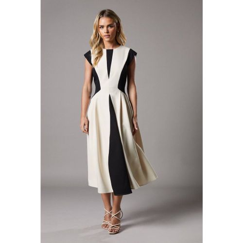 Robe Midi Crêpe Petite à Blocs de Couleurs | Taille 42 - Coast - Modalova
