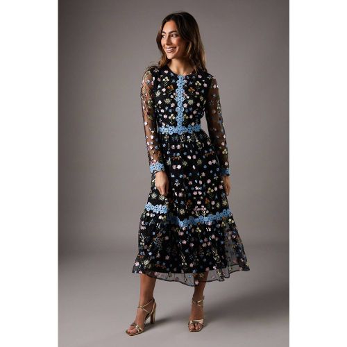 Robe Longue Brodée à Motifs Floraux | Taille 42 - Coast - Modalova