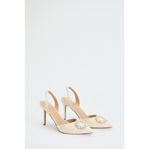 Escarpins de Mariée Selene en Satin à Bride Arrière avec Ornements de Perles et Talon Haut | Taille 39 - Coast - Modalova