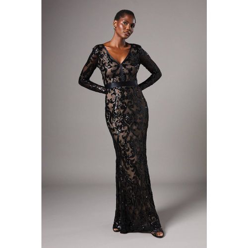 Robe Longue à Manches Longues et Sequins | Taille 44 - Coast - Modalova
