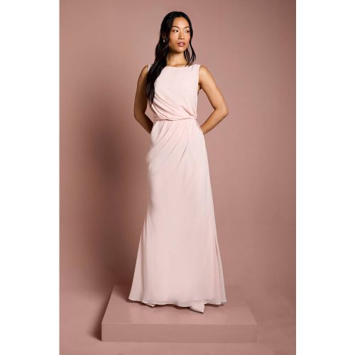 Robe Longue de Demoiselle d'Honneur en Satin avec Détail Dentelle au Dos | Taille 46 - Coast - Modalova