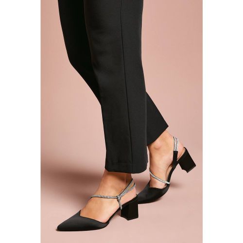 Escarpins à Talon Haut Coupe Large Deyla en Satin avec Bride Asymétrique Ornée de Strass | Taille 41 - Coast - Modalova