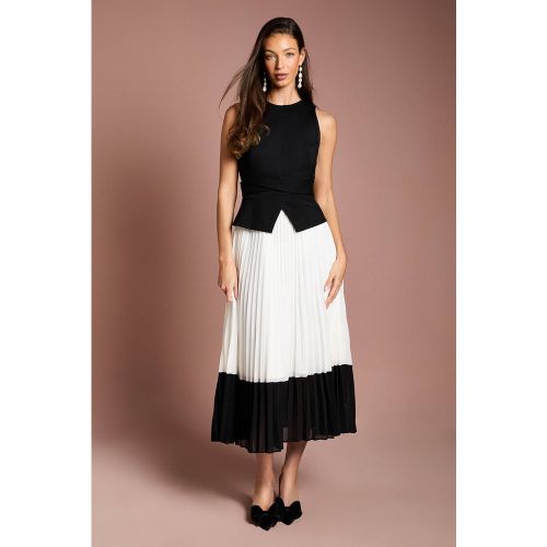 Robe Mi-Longue Plissée en Georgette avec Corsage Ponte | Taille 44 - Coast - Modalova