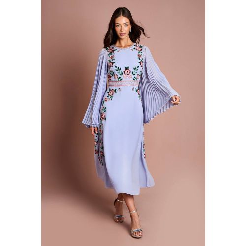 Robe Midi À Fleurs Perlées Et Manches Plissées | Taille 44 - Coast - Modalova