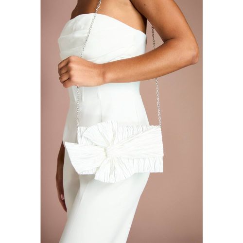 Sac à Main de Mariée Chiara en Satin avec Détail Nœud et Chaînette - Coast - Modalova
