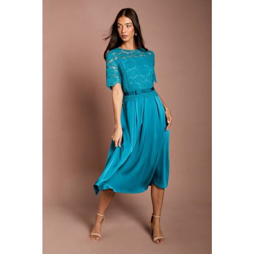 Robe Midi Évasée En Dentelle Et Crêpe | Taille 40 - Coast - Modalova