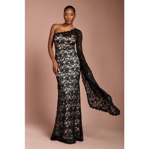 Robe Longue en Dentelle à Une Épaule avec Détail Manche Courte | Taille 44 - Coast - Modalova