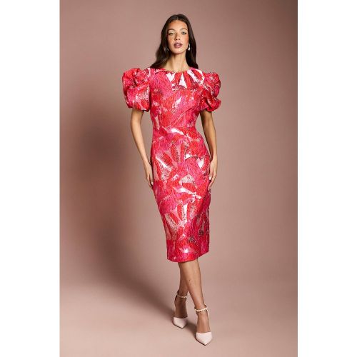 Robe Crayon À Manches Bouffantes En Jacquard Métallisé | Taille 40 - Coast - Modalova